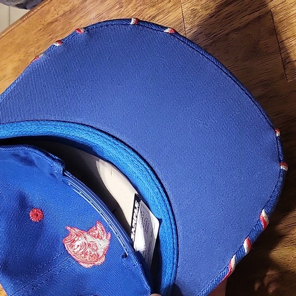 Unique Bass Pro Shops Snapback Blue Hat Red Gray Embroidered Flames & Stars RARE - Picture 4 of 8